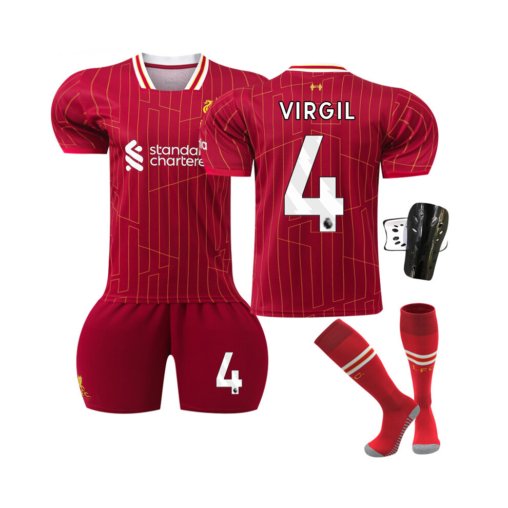 (NO.4, 18) 2024 Liverpool Home Football Kits For UEFA Training Uniforms