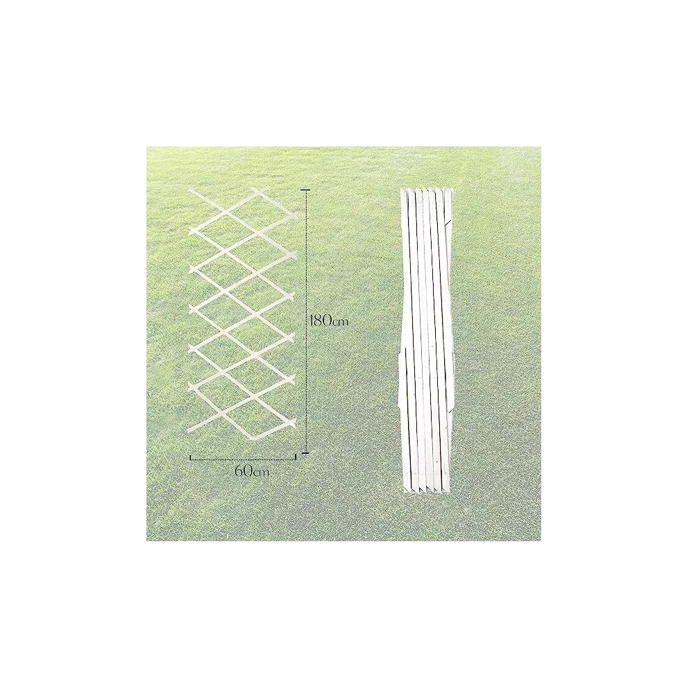 (White, 180cm x 60cm) 3 Pc Expandable Wooden Trellis Perfect for Garden