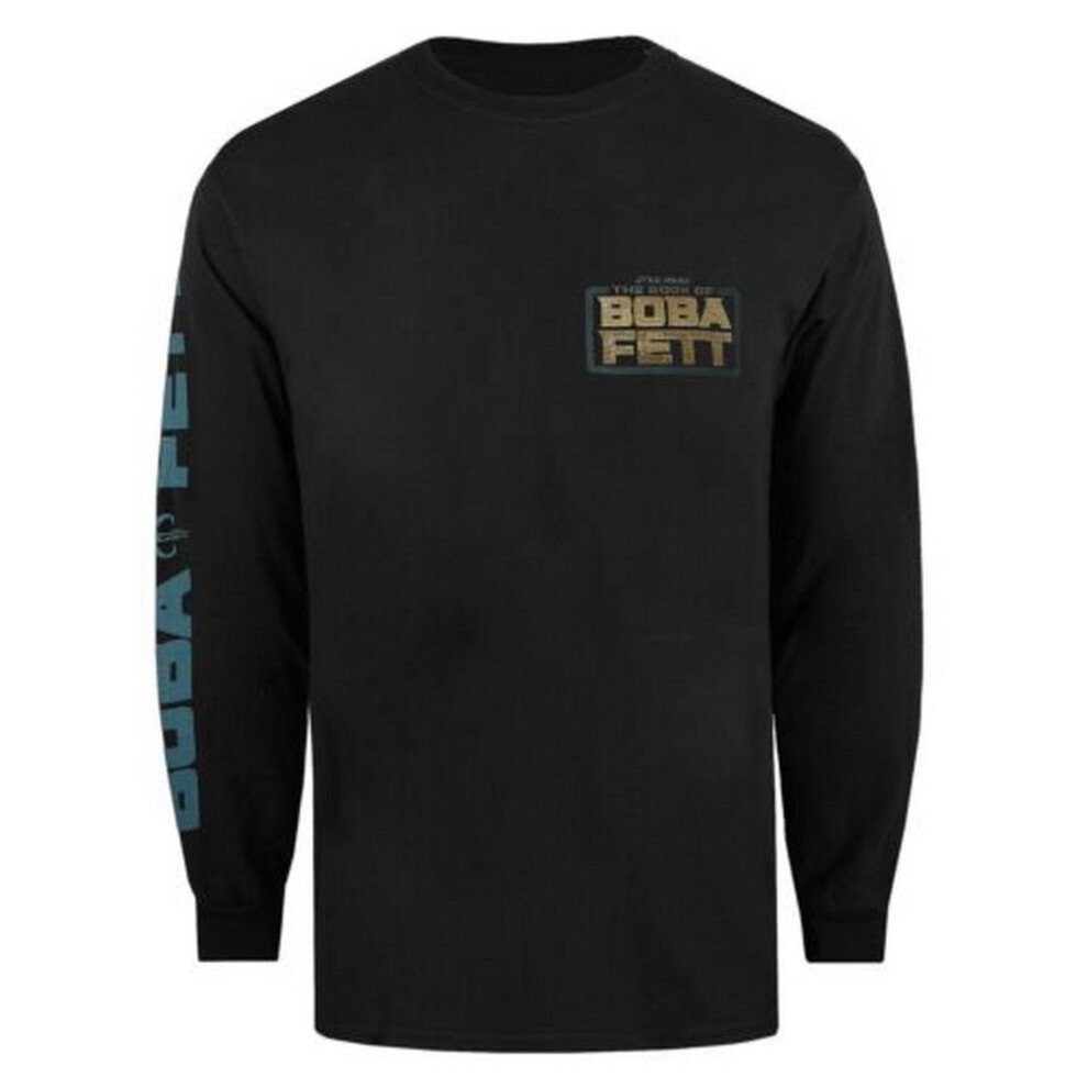 (M, Black) Star Wars: The Book Of Boba Fett Mens Outlaws Long-Sleeved T-Shirt