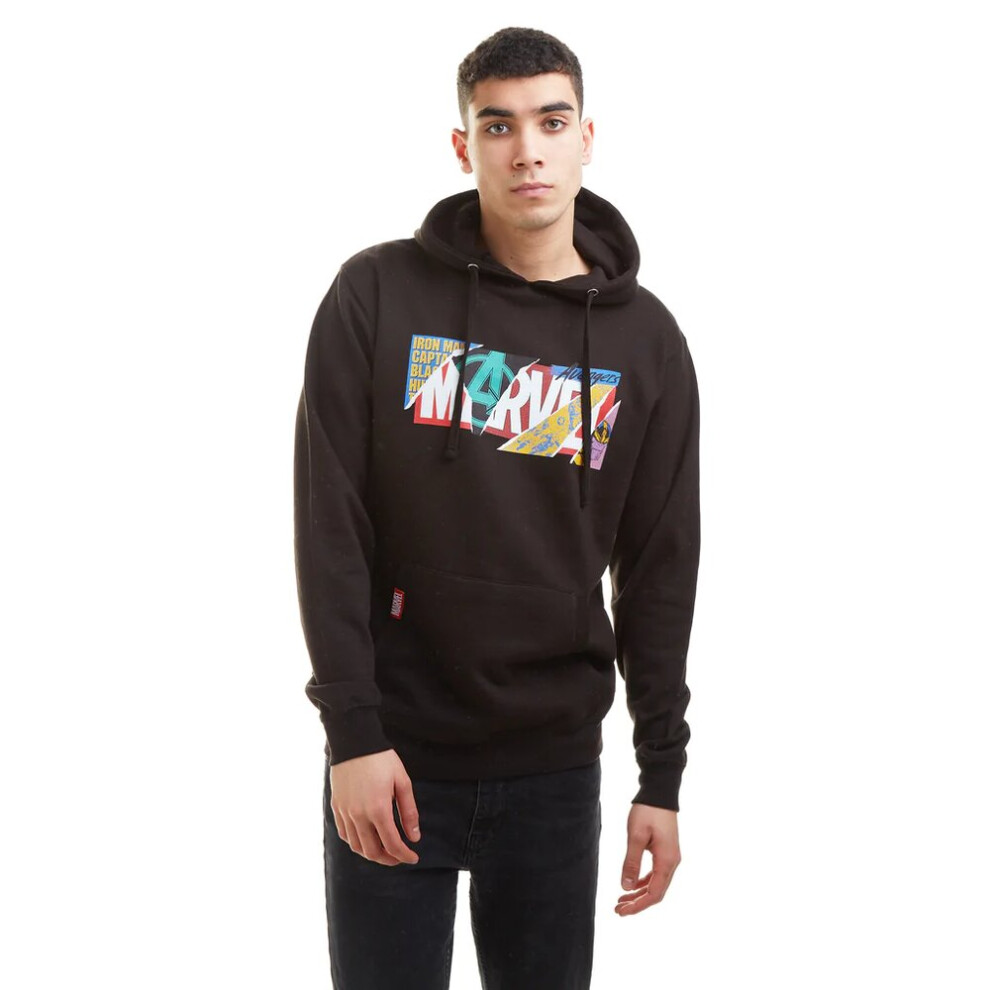 (L, Black) Marvel Mens Scrapbook Hoodie