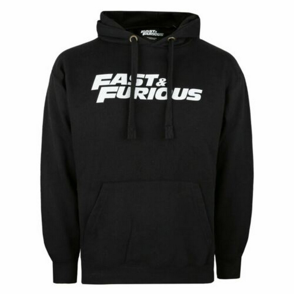 (M, Black) Fast & Furious Mens Logo Hoodie