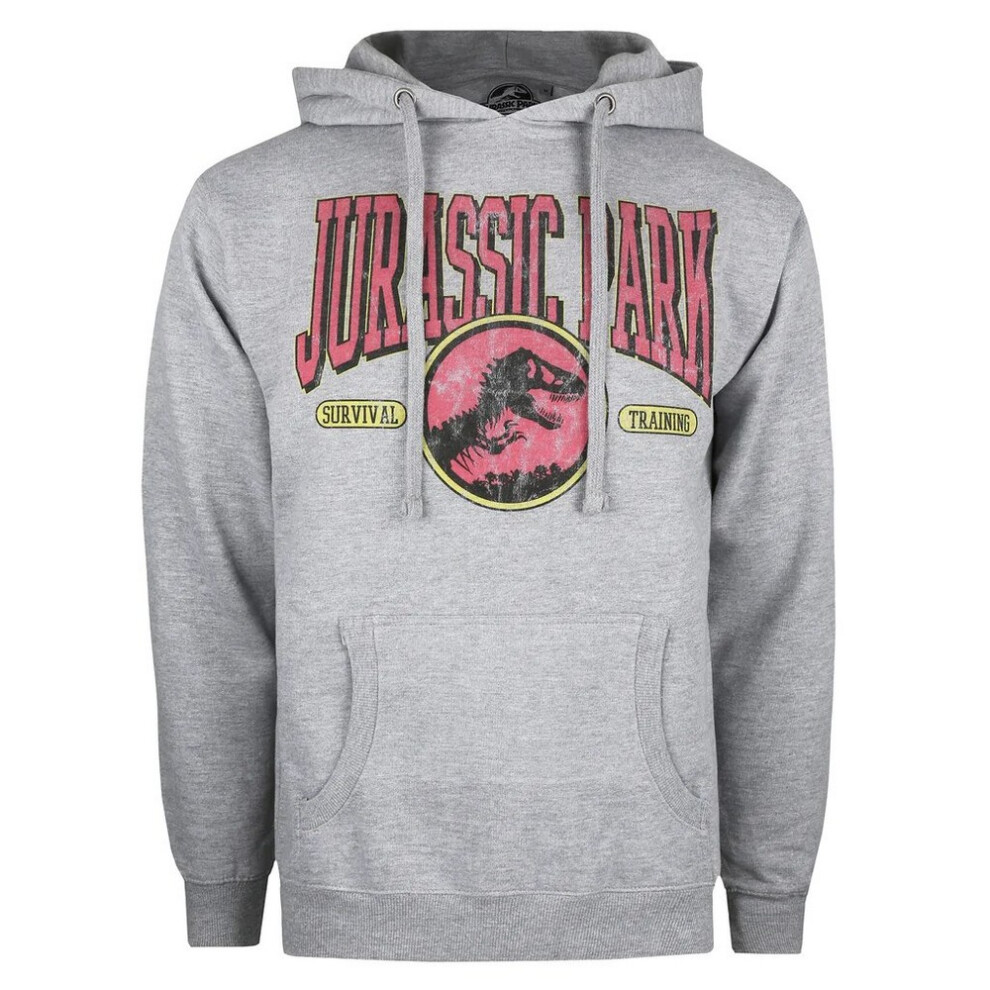 (S, Heather Grey) Jurassic Park Mens Survival Training Hoodie