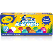 CRAYOLA Washable Paints Assorted Colours (Pack of 10) Perfect for Any Arts & Crafts Needs Easily Washable Ideal Kids Aged 3 (Packaging may vary)