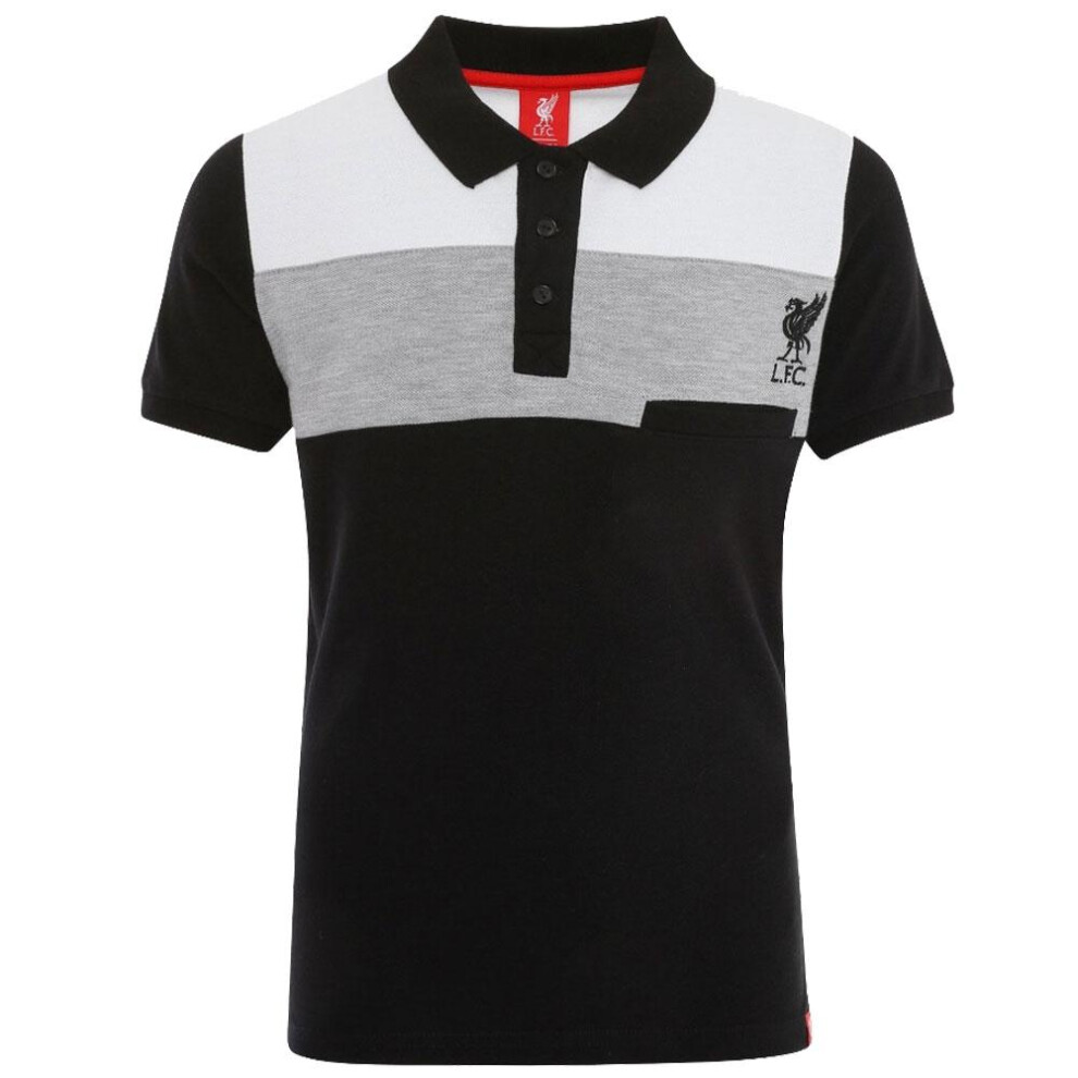 (5-6 Years, Black/Grey/White) Liverpool FC Childrens/Kids Colour Block Polo Shirt