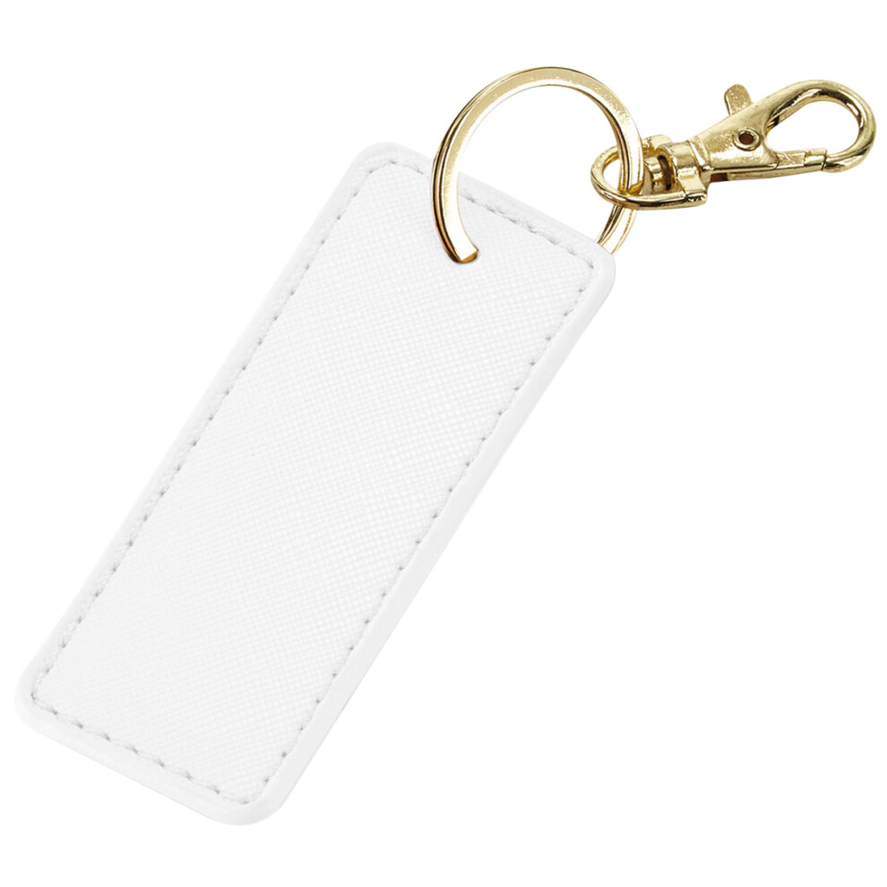 (One Size, Soft White) Bagbase Boutique Leather-Look PU Keyclip