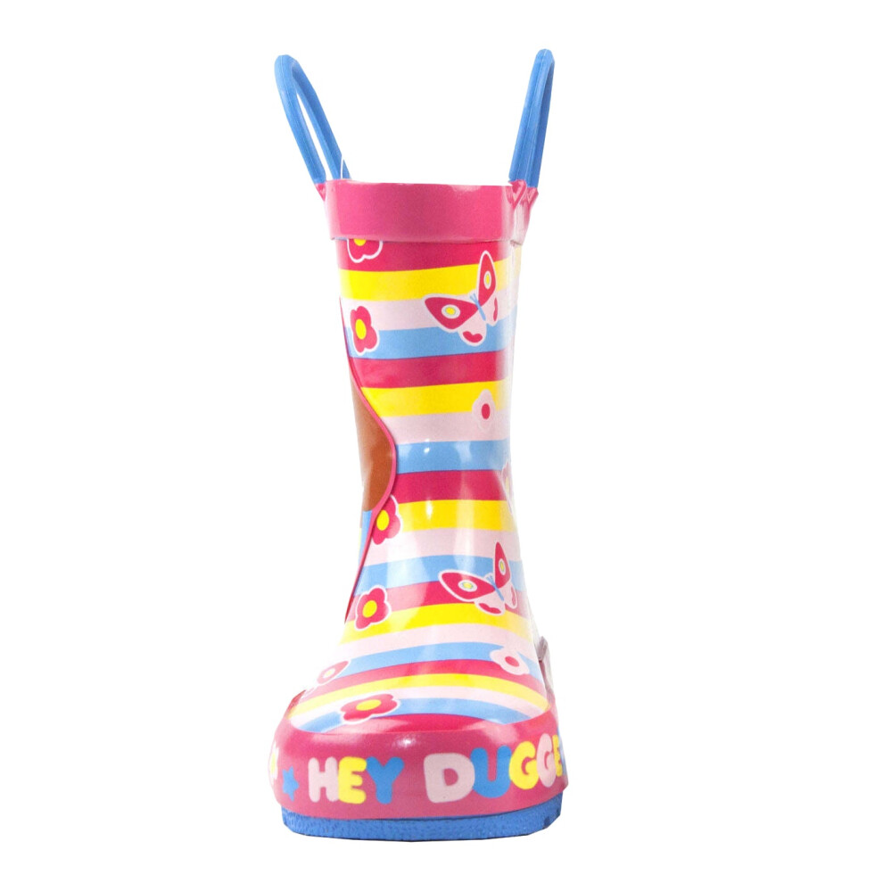 (10 UK Child, Pink/Yellow/Blue) Hey Duggee Girls Wellington Boots