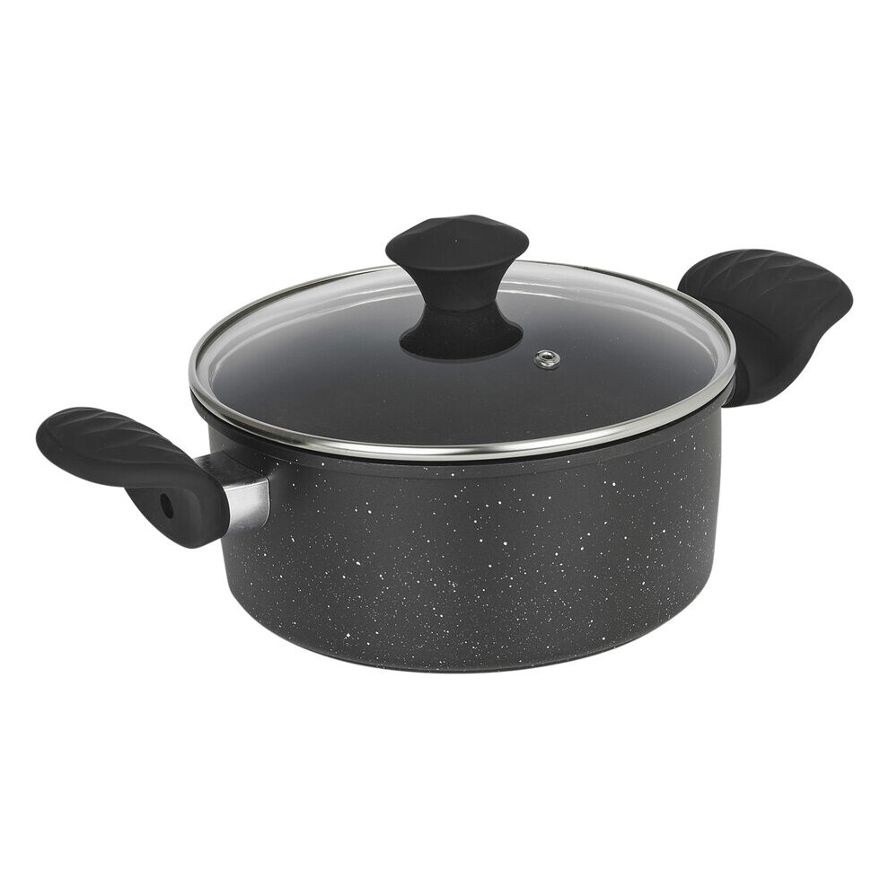 (24cm Casserole Pot) Stainless Steel Induction Base Saucepans Pots Casserole Set Soft Touch Handles