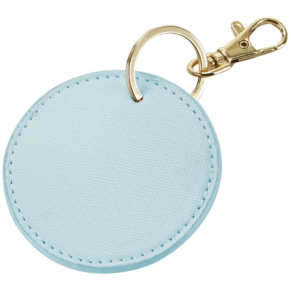 (One Size, Soft Blue) Bagbase Boutique Circular Leather-Look PU Keyclip