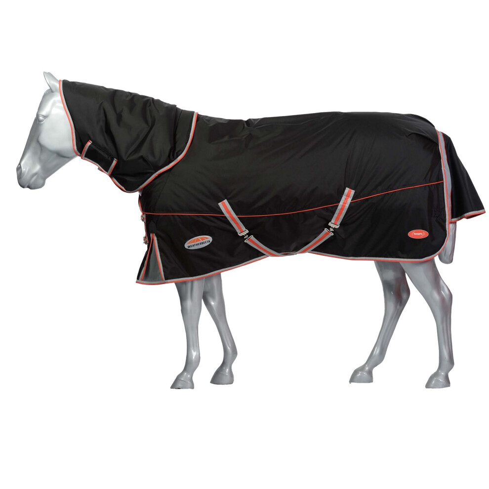 (5' 6", Black/Silver/Red) Weatherbeeta Comfitec Premier Therapy Tec Detachable Neck Horse Turnout Rug