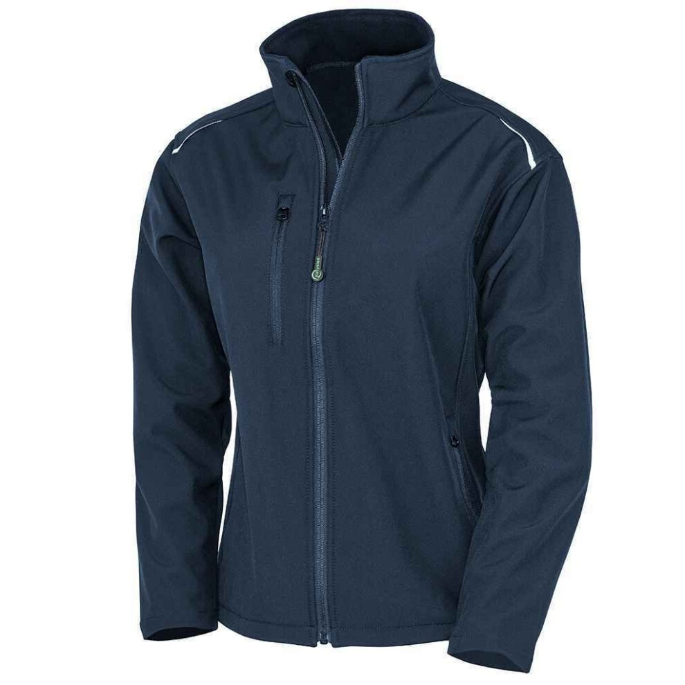 (XS, Navy Blue) Result Genuine Recycled Womens/Ladies Three Layer Soft Shell Jacket