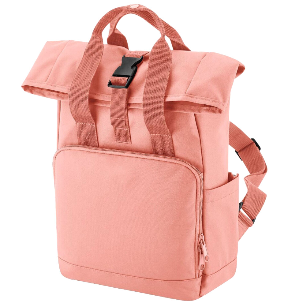 Bagbase Unisex Pink (One Blush ) Mini Recycled Twin Handle Backpack 32Cm