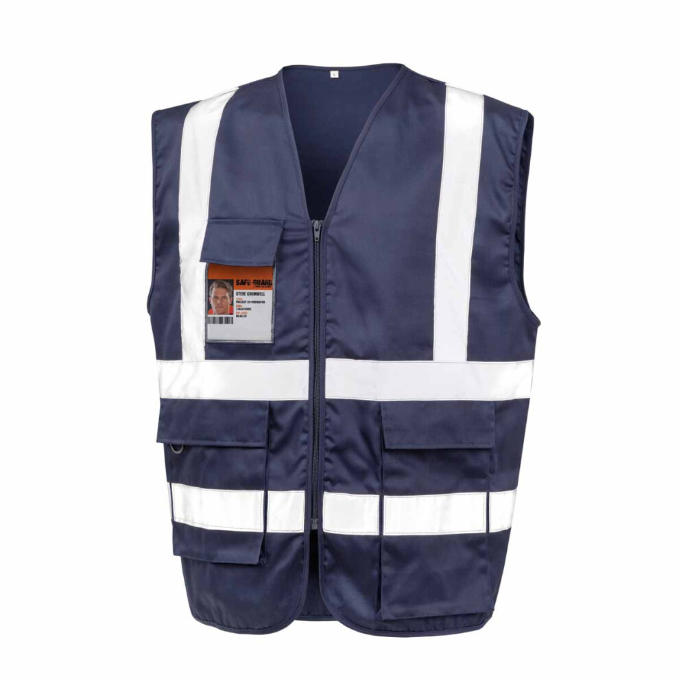 (M, Navy) SAFE-GUARD by Result Unisex Adult Heavy Duty Security Vest