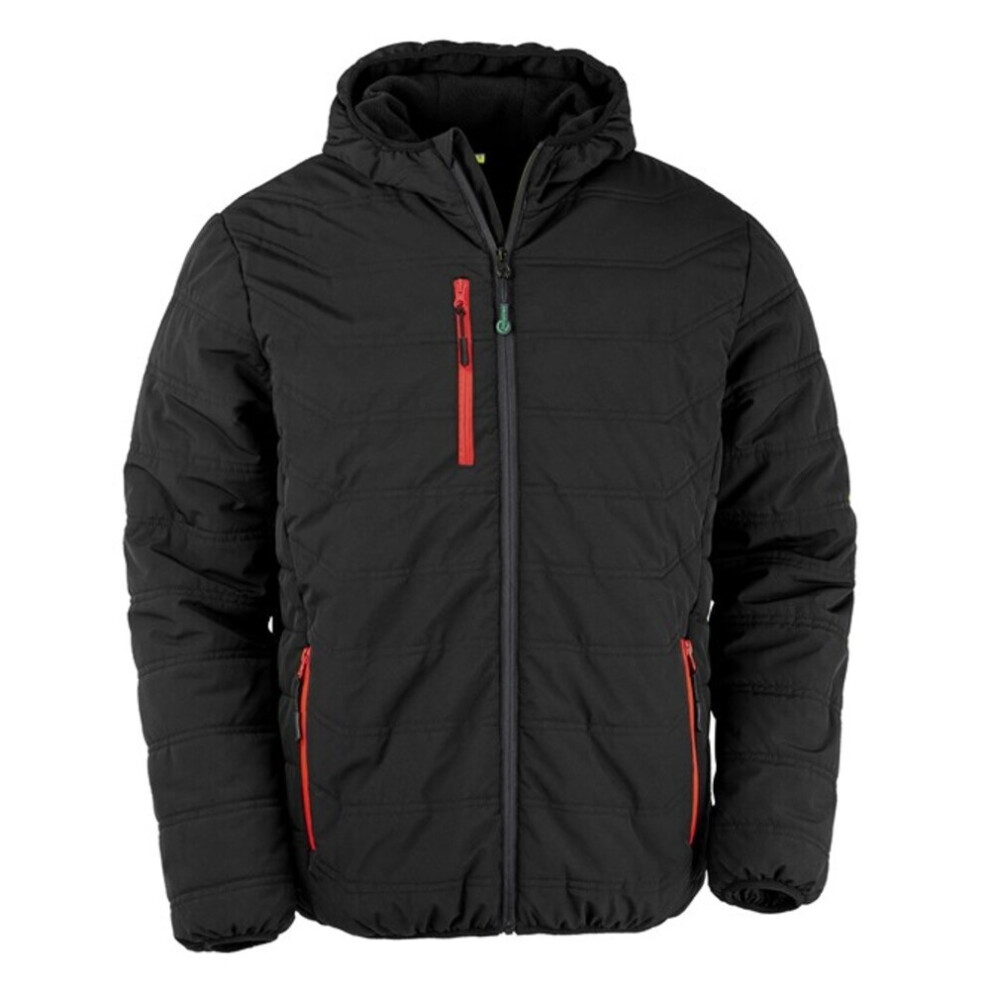 (S, Black/Red) Result Genuine Recycled Mens Compass Padded Jacket