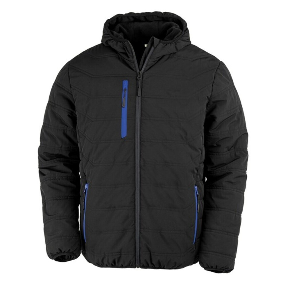 (S, Black/Royal Blue) Result Genuine Recycled Mens Compass Padded Jacket