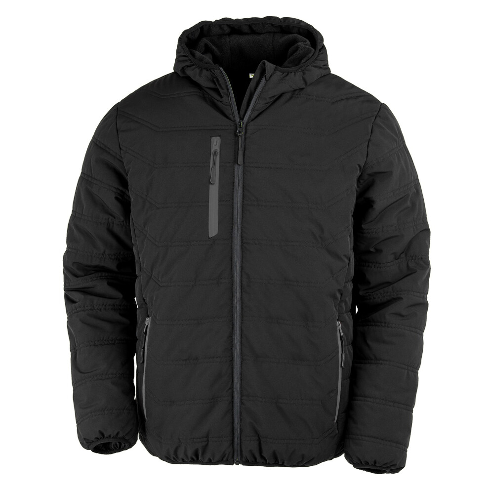 (3XL, Black) Result Genuine Recycled Mens Compass Padded Jacket