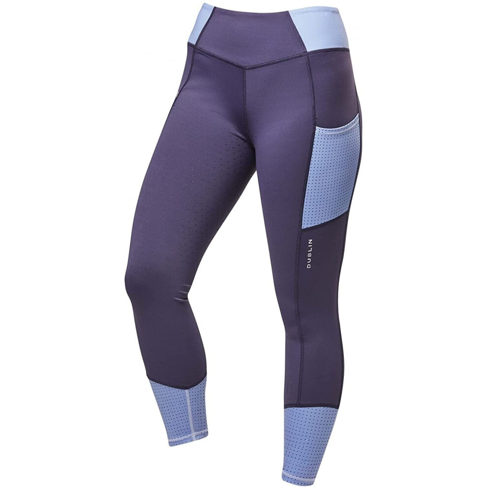 (25, Blue) Dublin Girls Power Performance Colour Block Horse Riding Tights