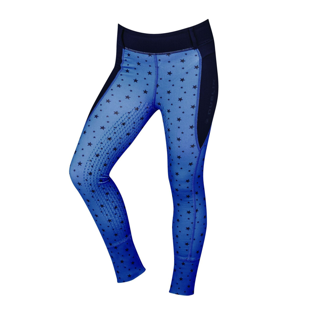 (26, Navy/Black) Dublin Girls Cool It Stars Everyday Horse Riding Tights