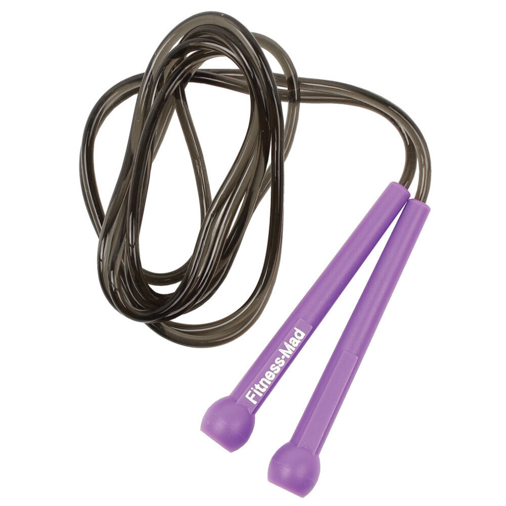 (8ft, Black/Purple) Fitness Mad Speed Rope