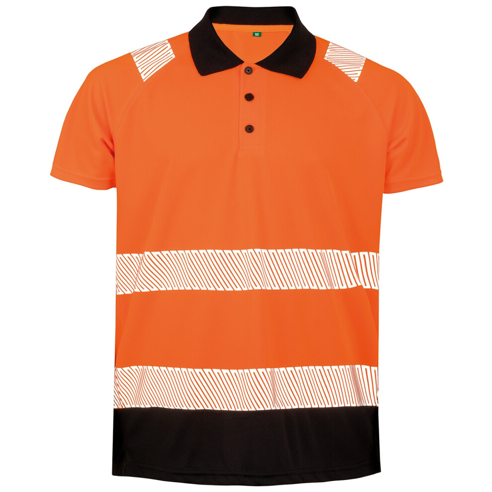 (S-M, Fluorescent Orange) Result Genuine Recycled Womens/Ladies Safety Polo Shirt