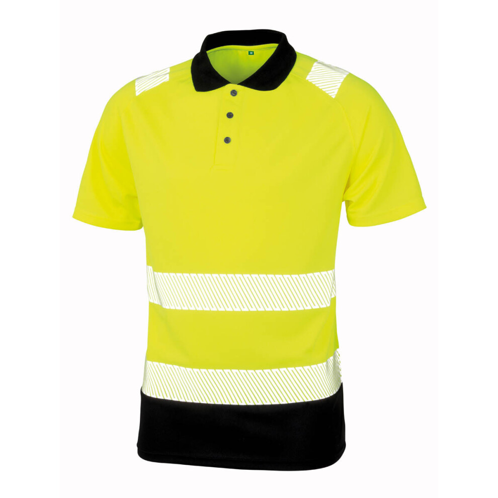 (S-M, Fluorescent Yellow) Result Genuine Recycled Womens/Ladies Safety Polo Shirt