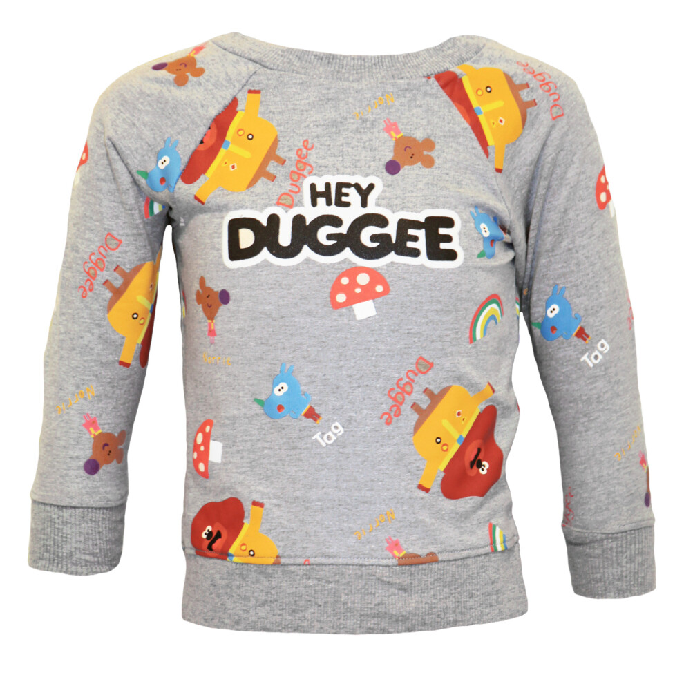 (12-18 Months, Grey/Multicoloured) Hey Duggee Boys Squirrel Club Long-Sleeved Sweatshirt