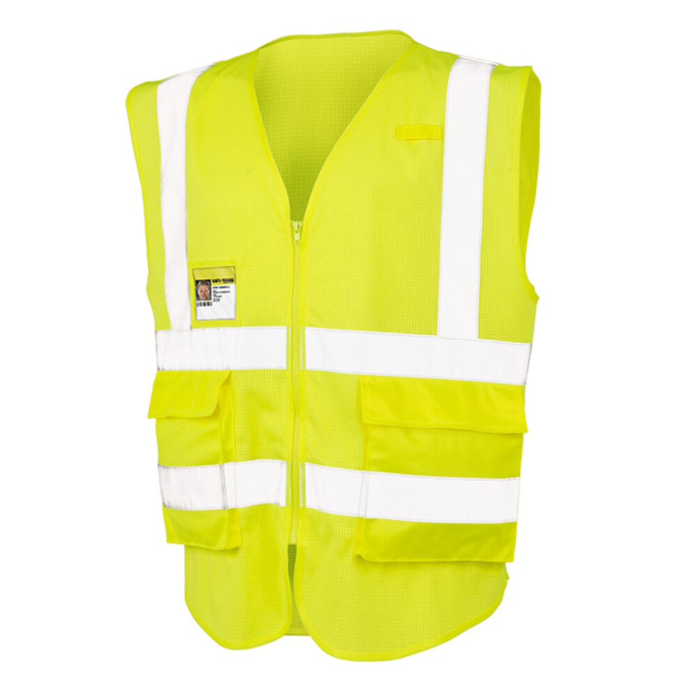 (3XL, Fluorescent Yellow) SAFE-GUARD by Result Mens Executive Cool Mesh Safety Vest