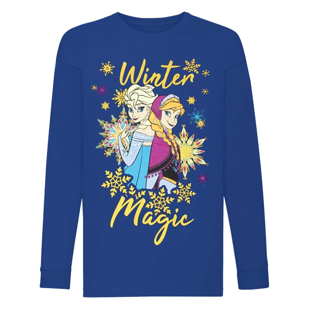 Winter Magic Anna And Elsa Glitter Long-Sleeved T-Shirt