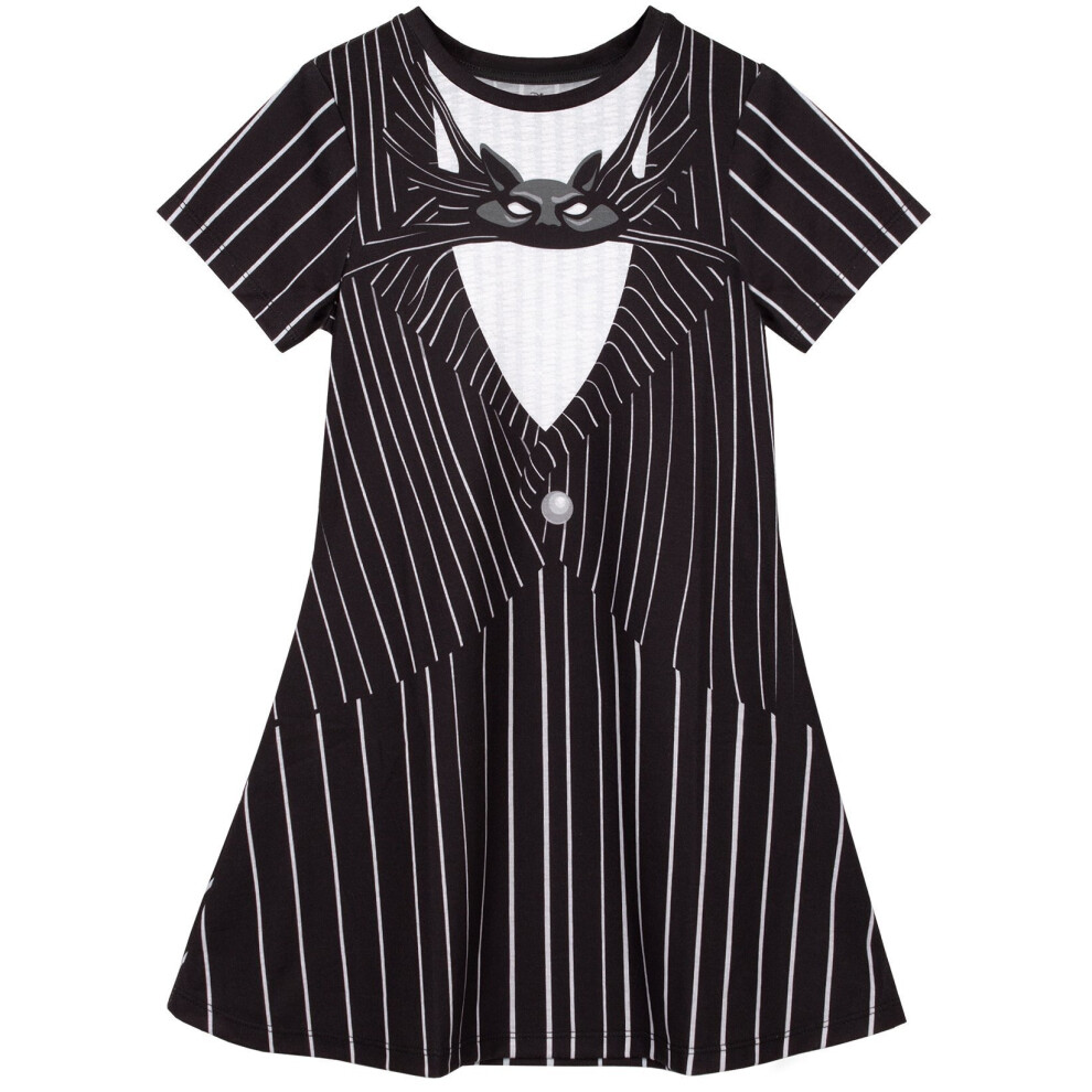 Photos - Fancy Dress  Nightmare Before Christmas Girls Jack Skellington Costume Dress(11-12 Years, Black/White)