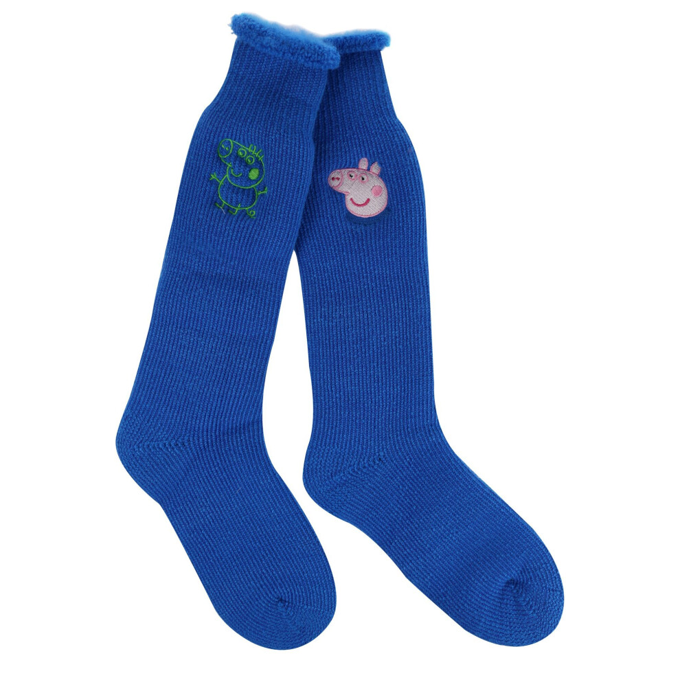 (10 UK Child-12 UK Child, Blue) Regatta Childrens/Kids Peppa Pig Boot Socks (Pack of 2)