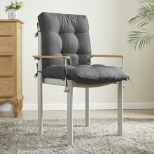 (Dark Grey) Lawn Chair Cushion Deep Seat for Indoor and Outdoor Furniture