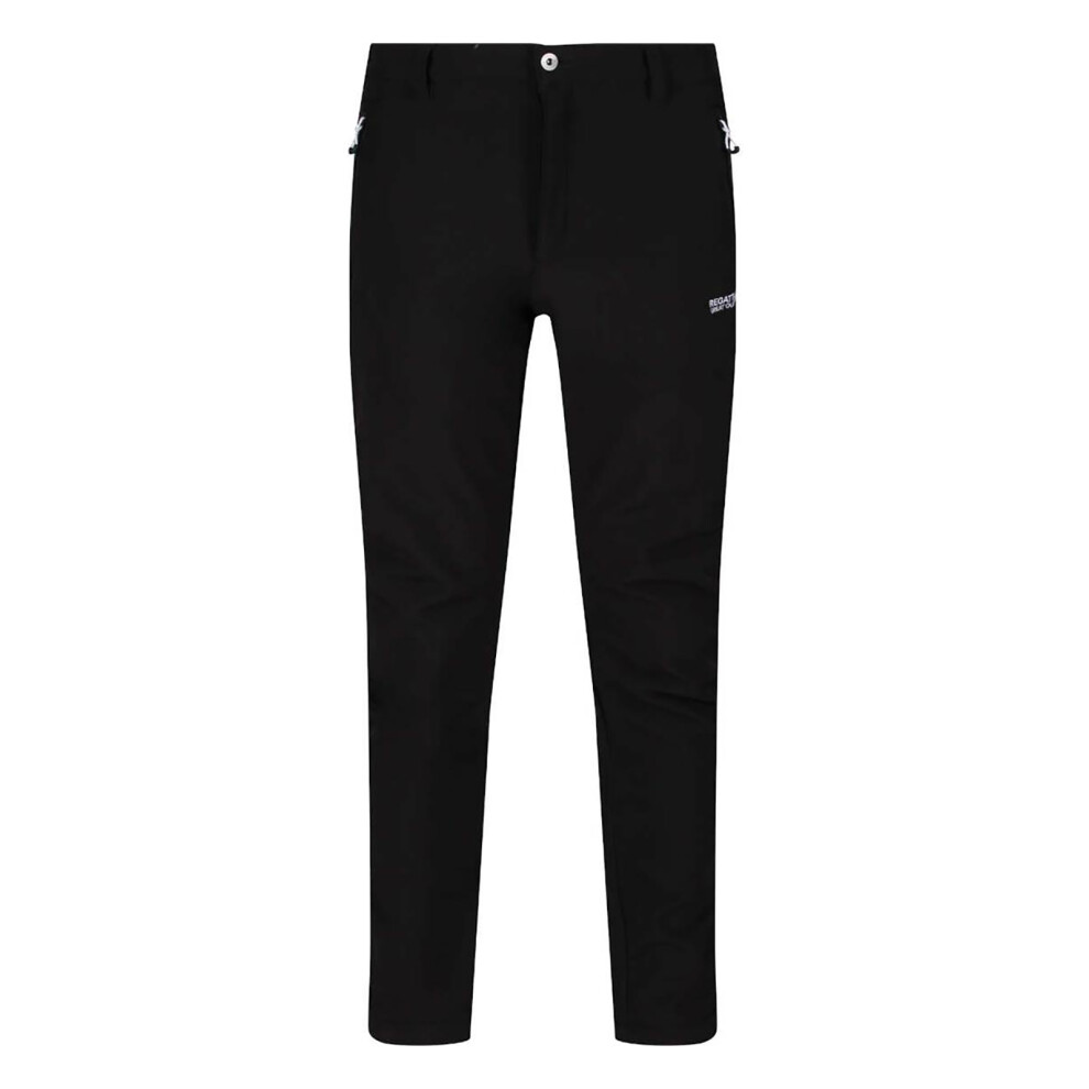 (44, Black) Regatta Great Outdoors Mens Adventure Tech Geo II Wind Resistant Long Leg Softshell Trousers