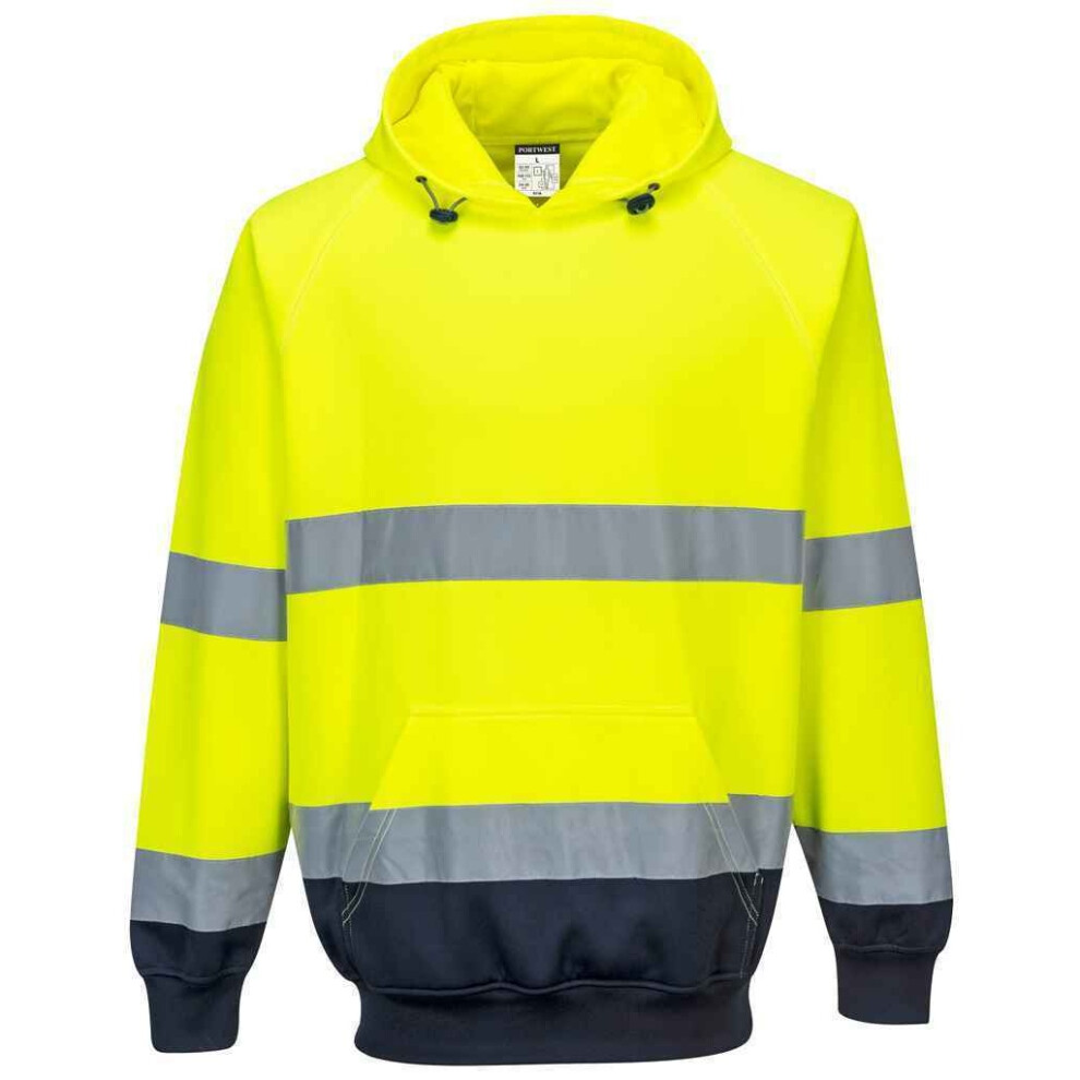 (XXL, Yellow/Navy) Portwest Mens Two Tone High-Vis Hoodie