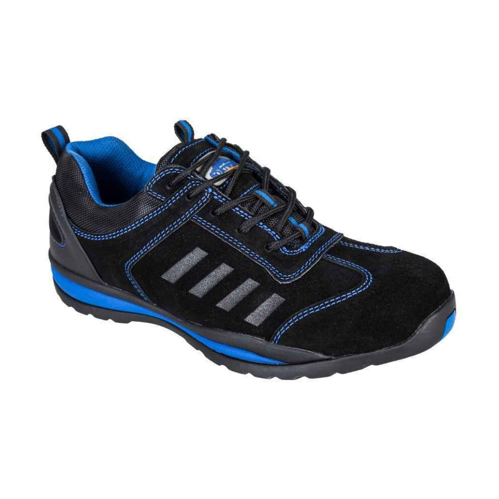 (8 UK, Black/Blue) Portwest Mens Steelite Lusum S1P HRO Suede Safety Shoes