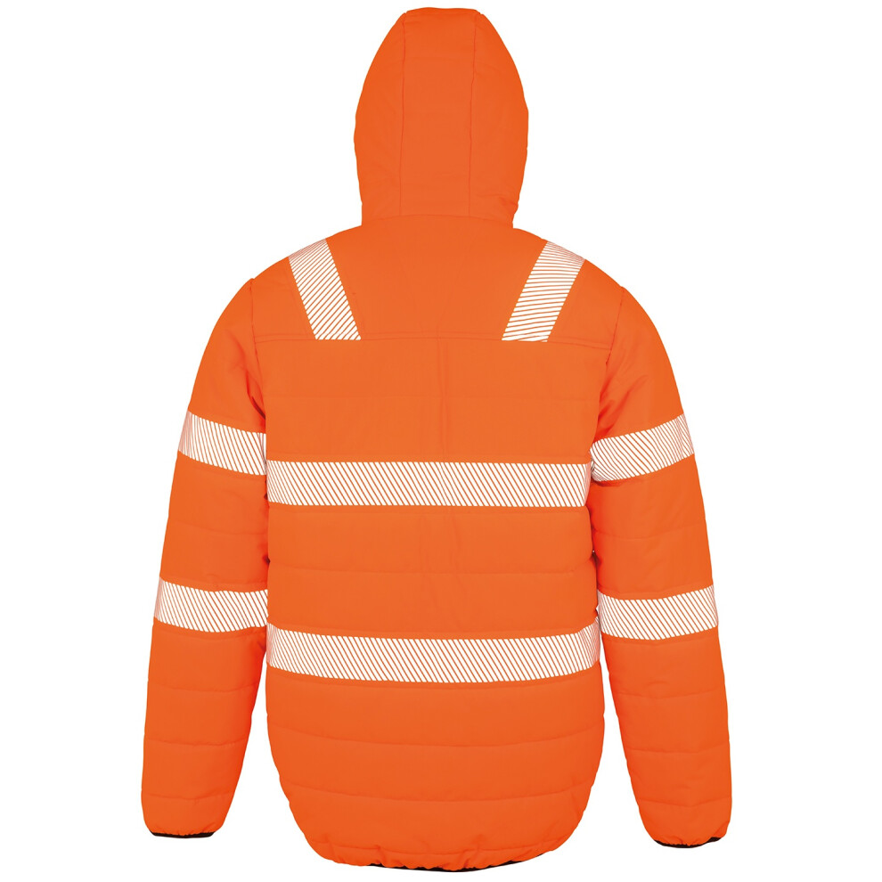 (L, Fluorescent Orange) Result Genuine Recycled Mens Ripstop Padded Jacket