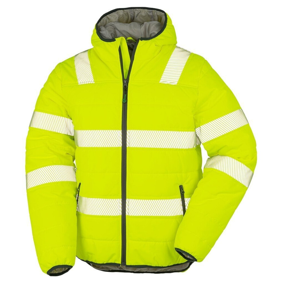 (3XL, Fluorescent Yellow) Result Genuine Recycled Mens Ripstop Padded Jacket