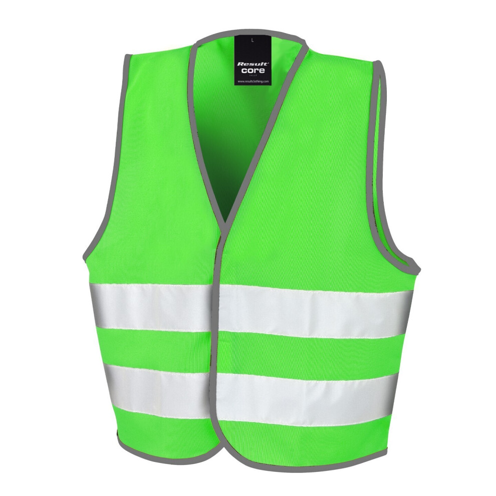 (10-12 Years, Lime Green) SAFE-GUARD by Result Childrens/Kids Core Enhanced Hi-Vis Vest