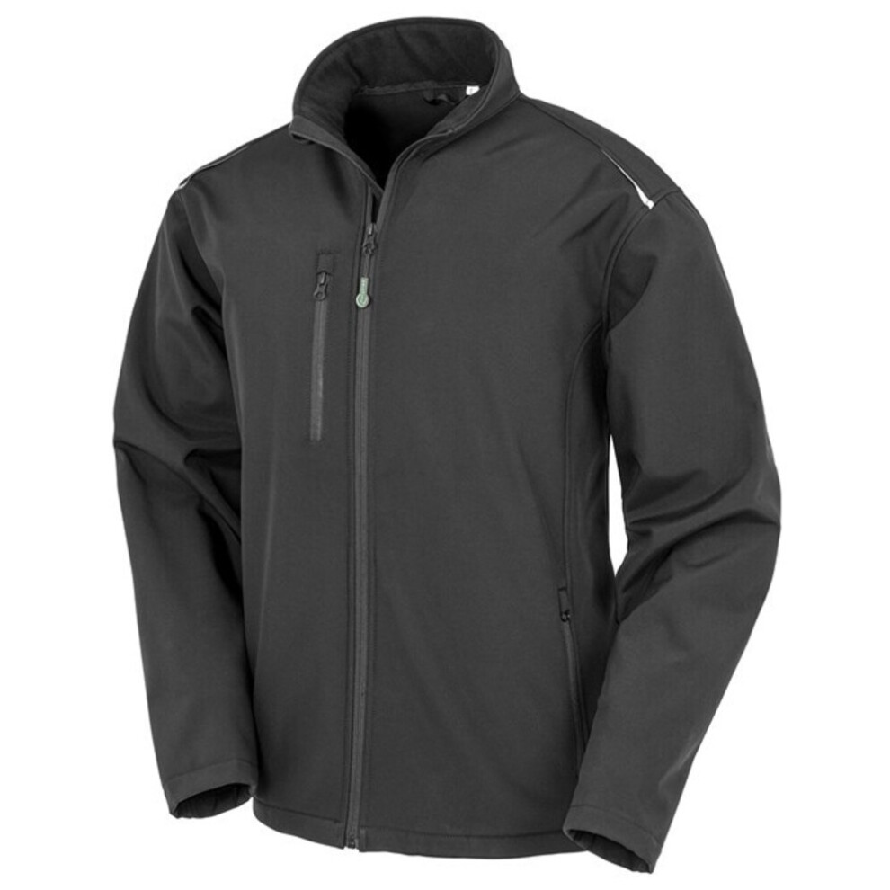 (3XL, Black) Result Genuine Recycled Mens 3-Layer Softshell Jacket