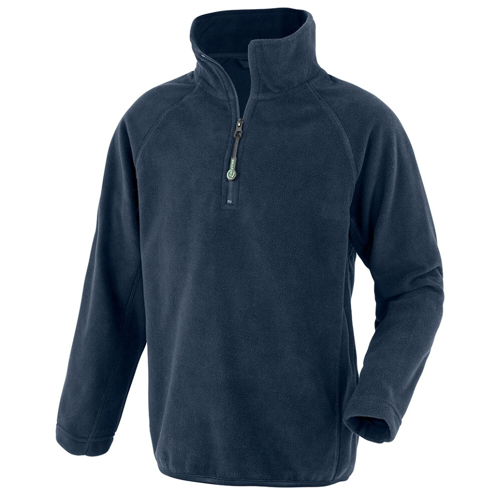 (10-12 Years, Navy) Result Genuine Recycled Childrens/Kids Micro Zip Neck Fleece