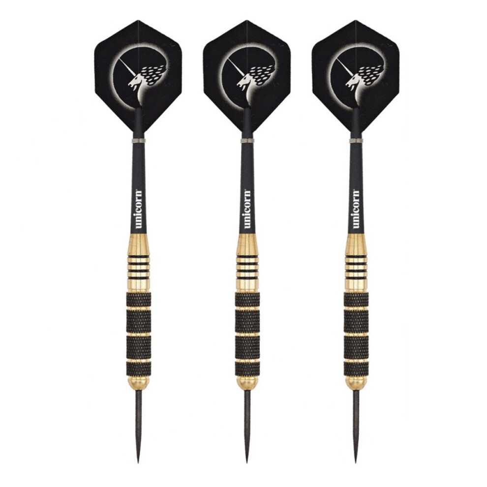 (23g, Black/Gold) Unicorn Core Plus Win Darts (Pack Of 3)