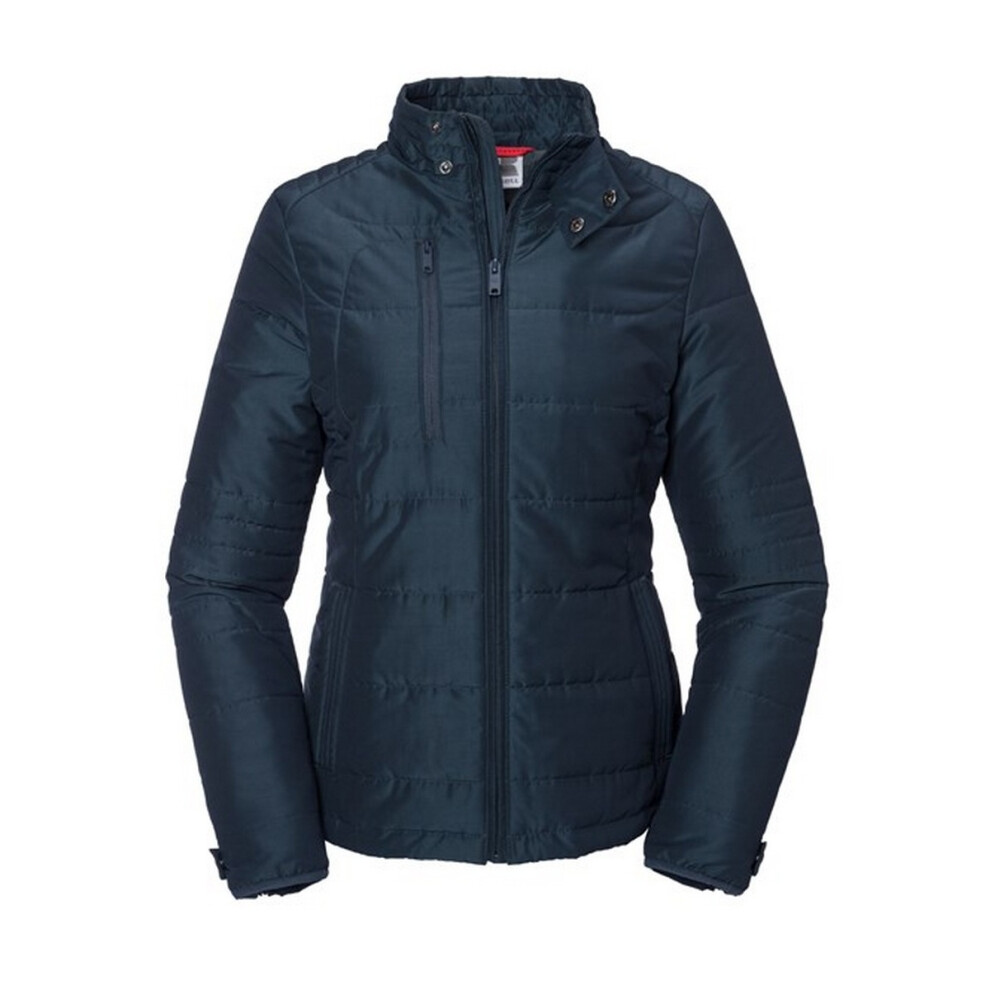 (XS, French Navy) Russell Womens/Ladies Cross Padded Jacket