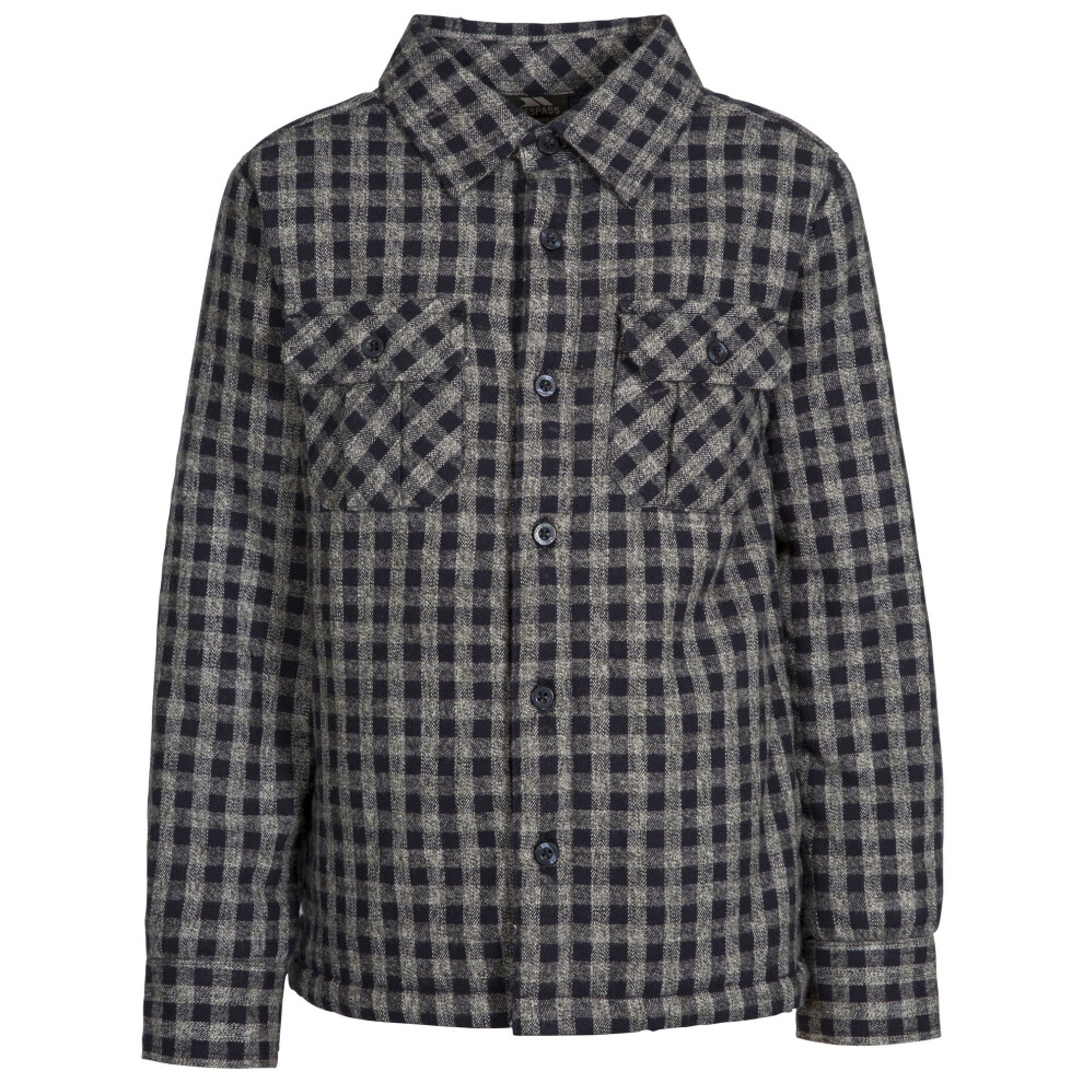 (9-10 Years, Navy Gingham) Trespass Childrens/Kids Average Long Sleeved Gingham Shirt
