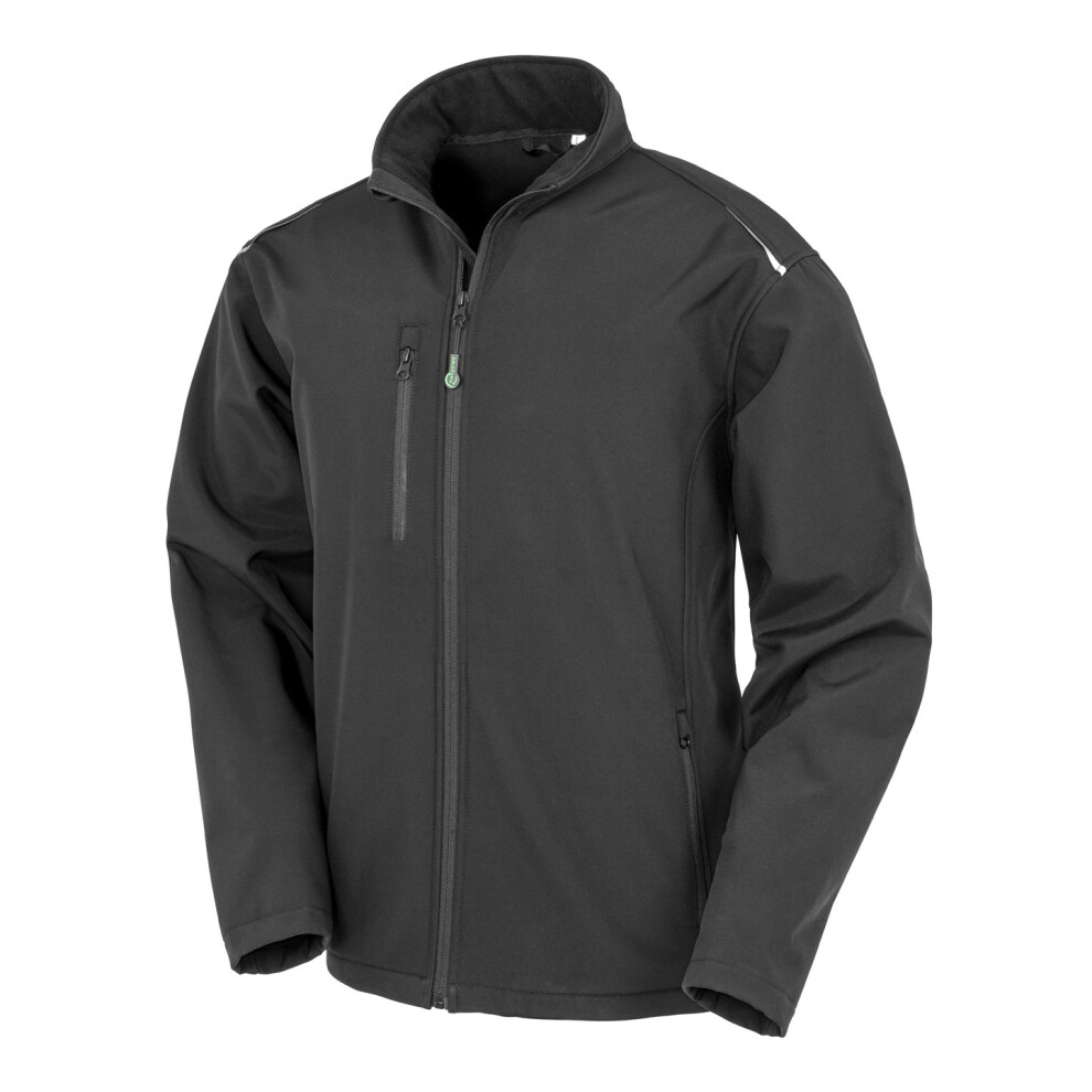 (L, Black) Result Genuine Recycled Mens Soft Shell Jacket