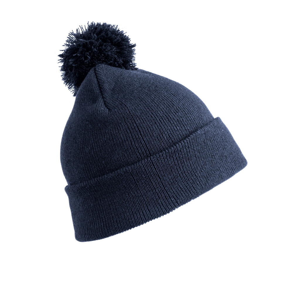 (One Size, Navy) Result Winter Essentials Mens Pom Pom Beanie