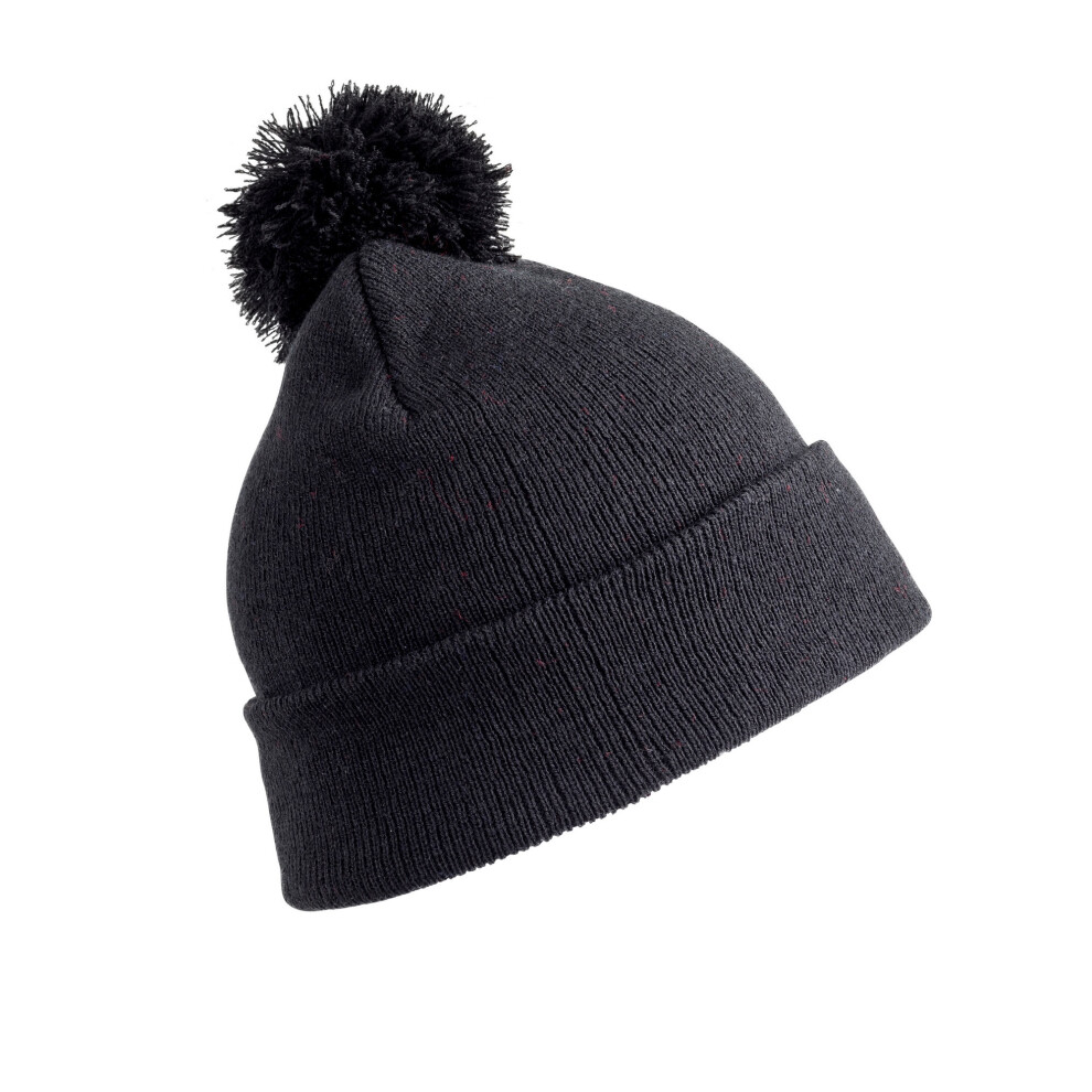 (One Size, Black) Result Winter Essentials Mens Pom Pom Beanie