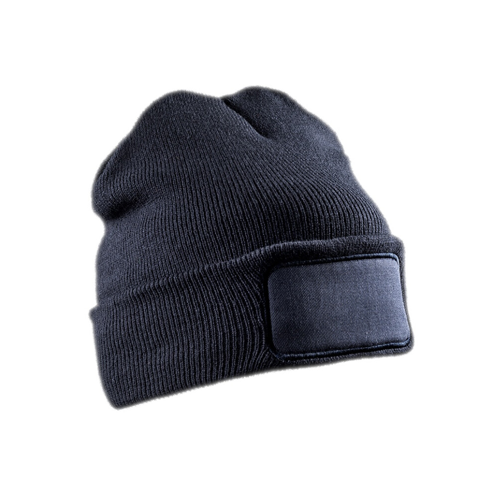 (One Size, Navy) Result Adults Unisex Double Knit Thinsulate Printers Beanie