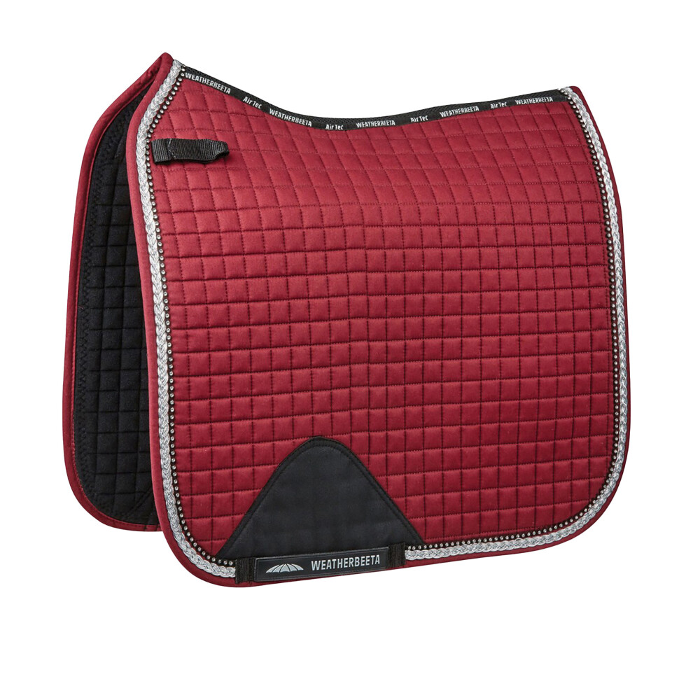 (Pony, Maroon) Weatherbeeta Prime Bling Dressage Saddle Pad for Horses