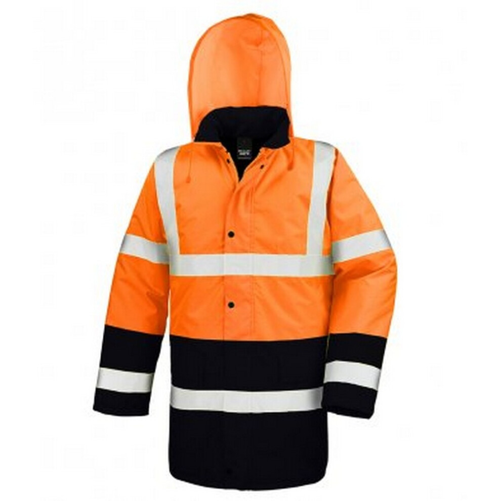 (XL, Fluorescent Orange/Black) Result Adults Unisex Core Motorway Two Tone Safety Jacket