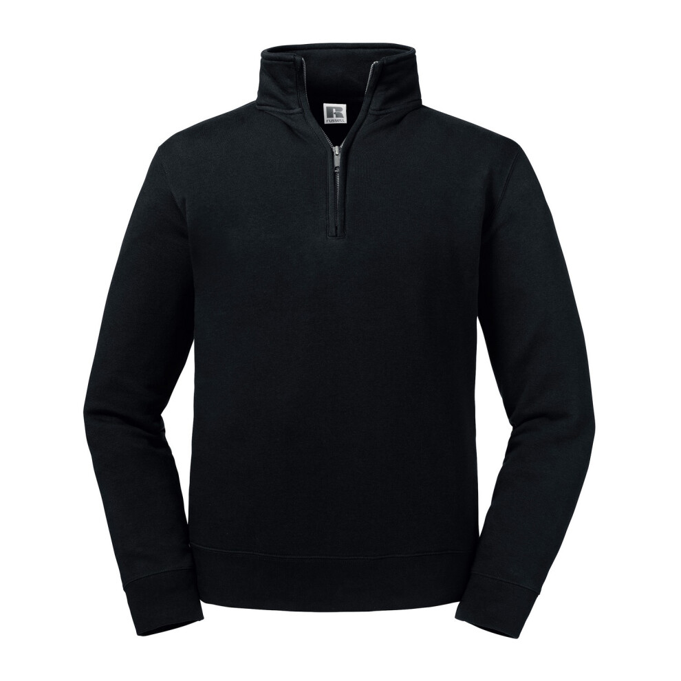 (XXL, Black) Russell Mens Authentic Quarter Zip Sweatshirt
