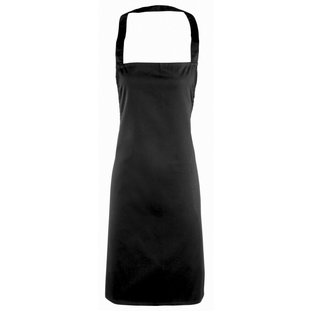 (One Size, Black) Premier Ladies/Womens Essential Bib Apron / Catering Workwear