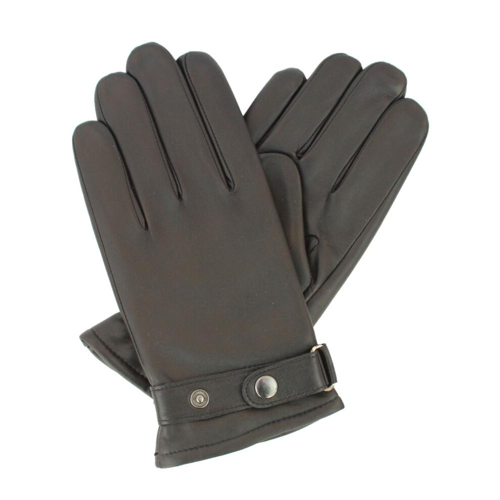 (S, Brown) Eastern Counties Leather Mens Anton Strap Gloves